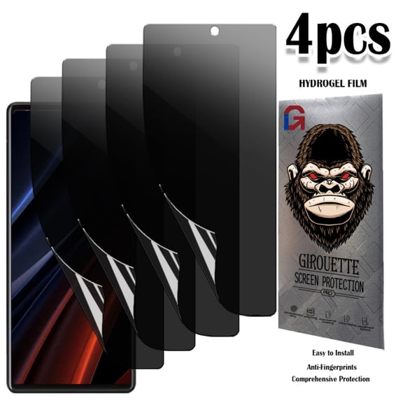 GIROUETTE [4 Packs]   Privacy Screen Protector For Google Pixel 6/Pixel 6A/Pixel 6Pro/Pixel 7/Pixel 7A/Pixel 7Pro ,Full Coverage, Anti-Spy Soft Hydrogel Film,Anti-Scratch