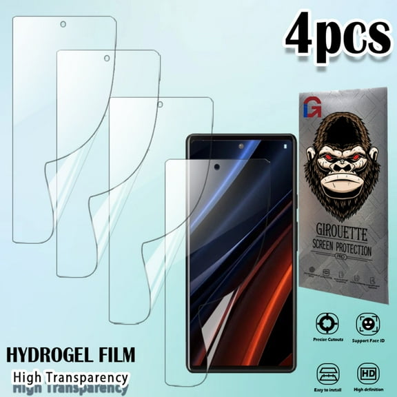 GIROUETTE [4 Packs]  Screen Protector For Google Pixel 6/Pixel 6A/Pixel 6Pro/Pixel 7/Pixel 7A/Pixel 7Pro,HD Clear Flexible TPU Film,Full Coverage Protection,Case-Friendly