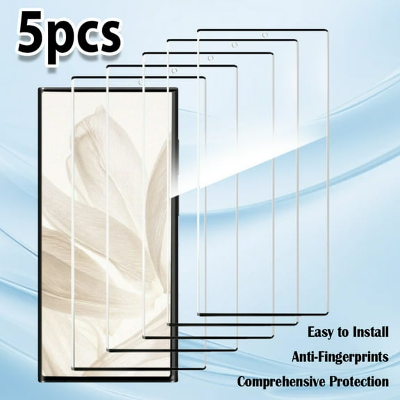 GIROUETTE [5 Packs] HD Tempered Glass Screen Protector For Samsung Galaxy S23/Galaxy S23 Plus/Galaxy S23 Ultra Film,HD Clarity  Temper,Touch Sensitive,Scratch Resistant,Anti-fingerprint