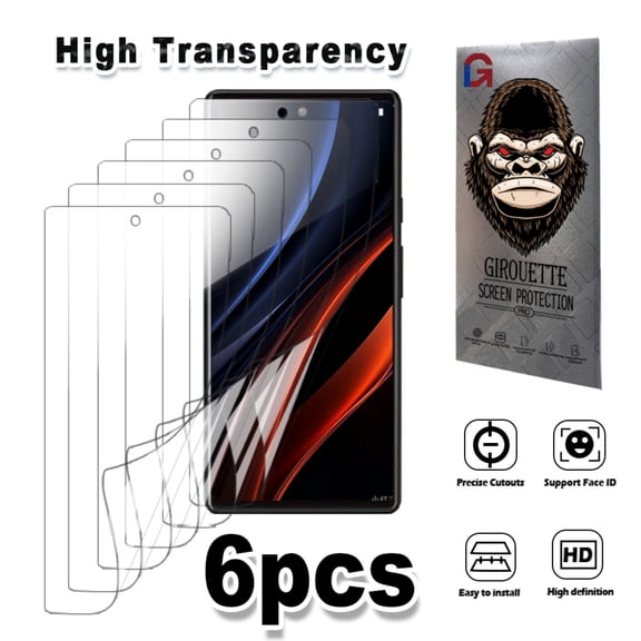 GIROUETTE [6 Packs] HD Screen Protector for Google Pixel 6，Pixel 6a，Pixel 6 Pro，Pixel 7，Pixel 7a，Pixel 7 Pro, Full Coverage Protection, Anti-fingerprint，Anti-scratch