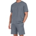 thumbnail image 1 of Mens 2 Piece Outfit Summer Vacation Beach Set Casual Short Sleeve Shirt and Shorts for Men Gray 2XL, 1 of 7