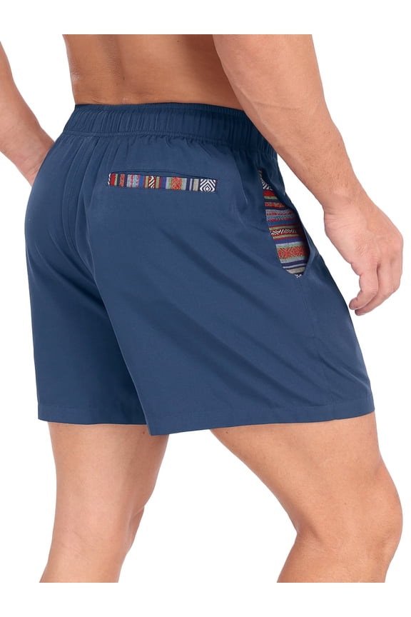 Men's 2 in 1 Hybrid Shorts Summer Quick Dry Running Athletic Stretch Gym Beach Short