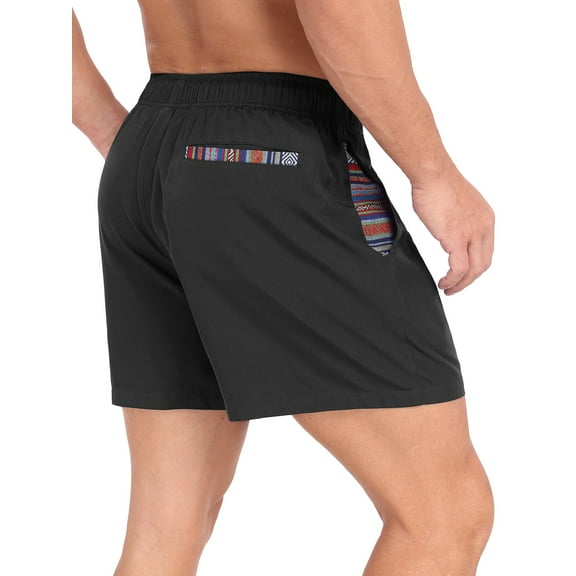 GIRUNS Men's 2 in 1 Hybrid Shorts Summer Quick Dry Running Athletic Stretch Gym Beach Short