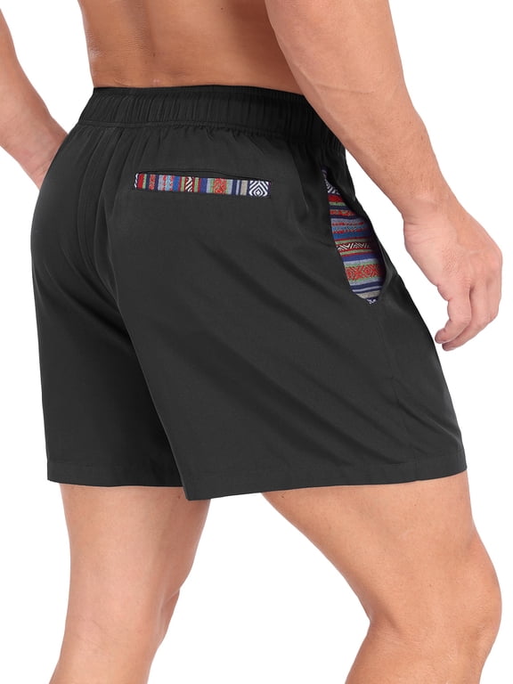 Men's 2 in 1 Hybrid Shorts Summer Quick Dry Running Athletic Stretch Gym Beach Short