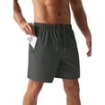 thumbnail image 1 of GIRUNS Men's Athletic Running Shorts Quick Dry with Zipper Pockets Workout Gym Basketball Shorts Dark Gray L, 1 of 8