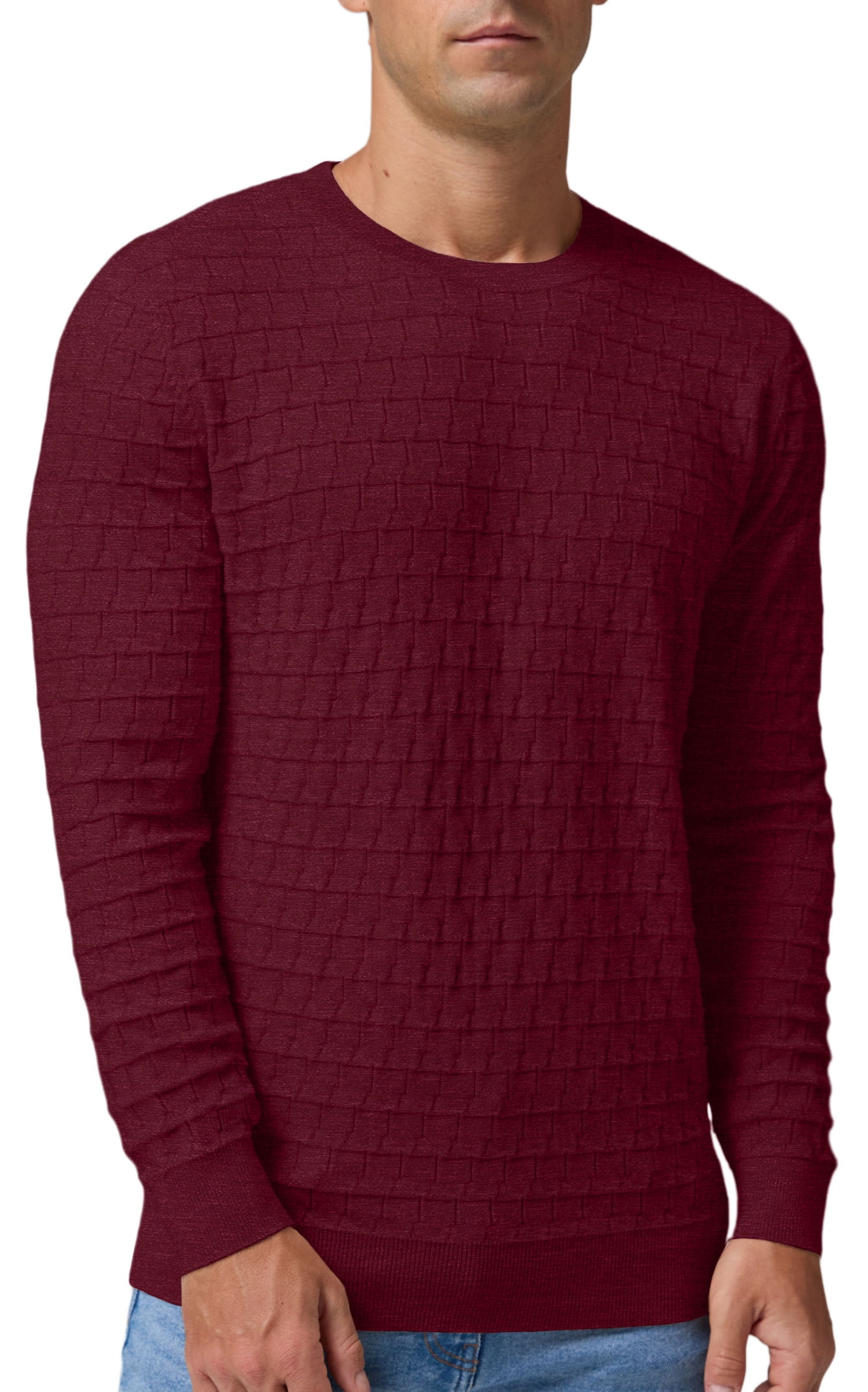 GIRUNS Men's CrewNeck Sweater Slim Fit Lightweight Long sleeve