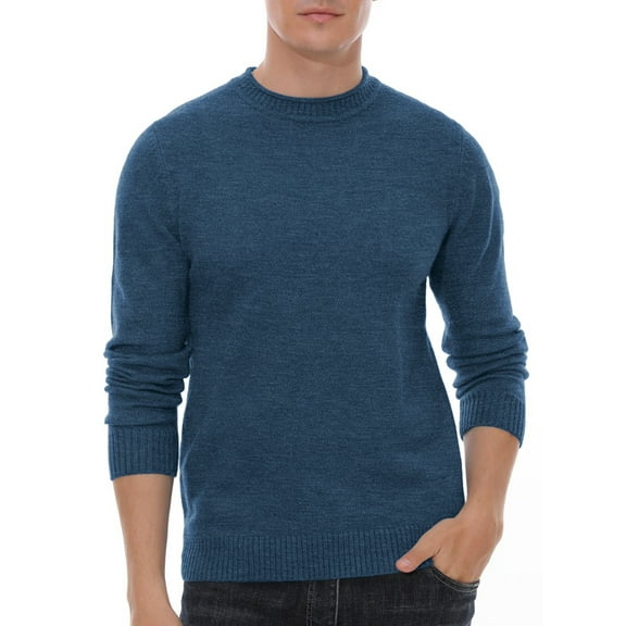 GIRUNS Men's Crewneck Sweater Soft Casual Sweaters for Men Classic Pullover Sweaters with Ribbing Edge