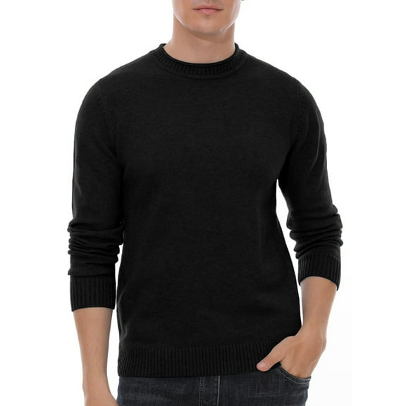 GIRUNS Men's Crewneck Sweater Soft Casual Sweaters for Men Classic Pullover Sweaters with Ribbing Edge