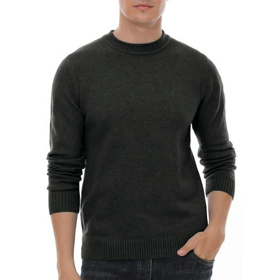 GIRUNS Men's Crewneck Sweater Soft Casual Sweaters for Men Classic Pullover Sweaters with Ribbing Edge