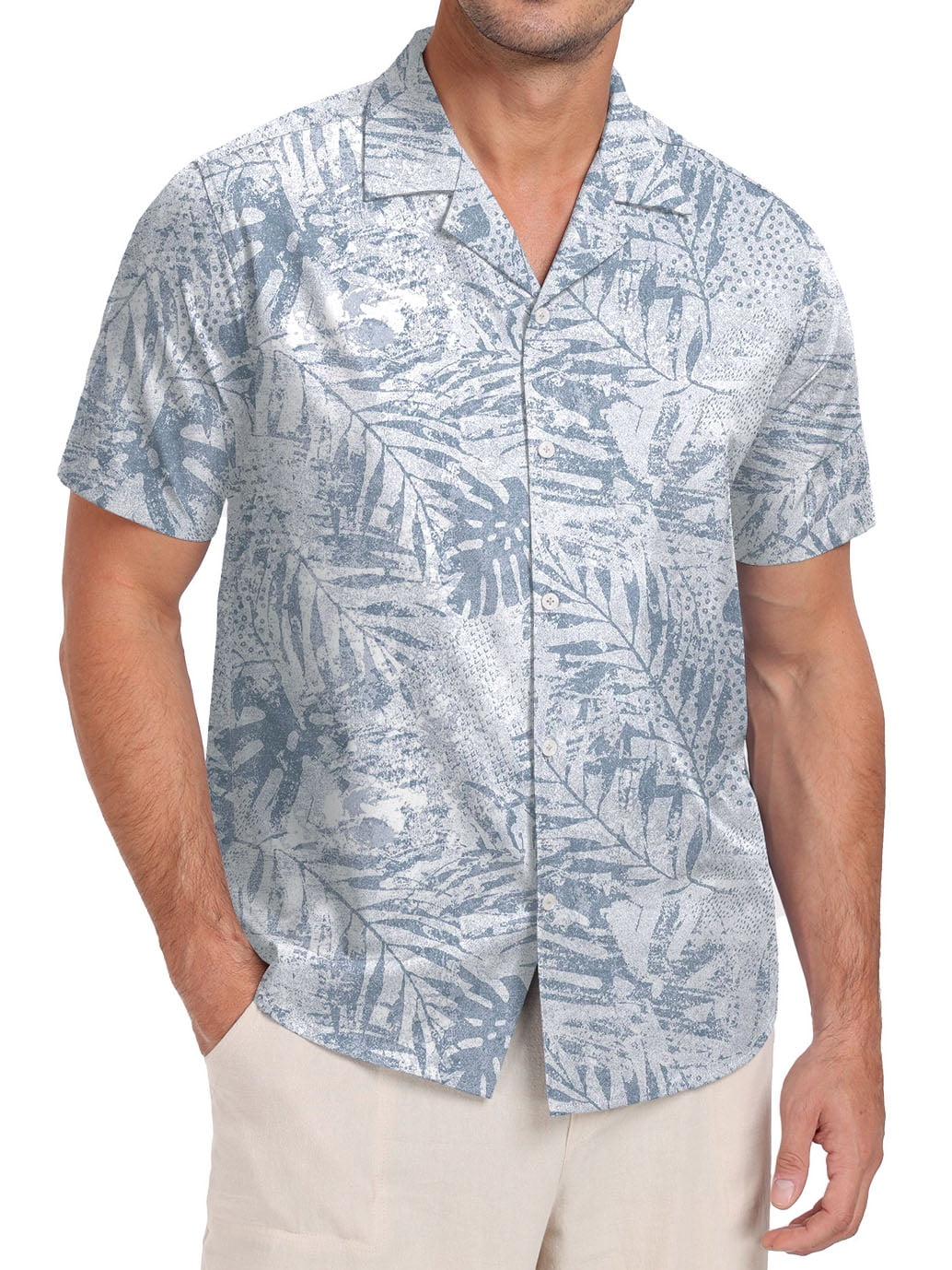 XMMSWDLA Hawaiian Shirt for Men, Summer Print Short Sleeve Button
