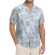 GIRUNS Men's Hawaiian Beach Short Sleeve Button Up Shirt Tropical Cuban Collar Casual Shirt