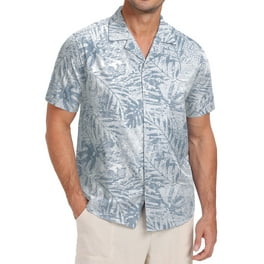 UVEASISHA Mens Beach Shirts Button Up,2024 Hawaiian Shirts for Men Short  Sleeve Lapel Collar Tropical Summer Beach Shirt Clearance Sale,Pink M 
