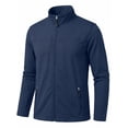 thumbnail image 1 of GIRUNS Men's Jacket Lightweight Softshell Zip Up Windbreaker Outdoor Casual Hiking Coat Navy Blue L, 1 of 7