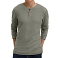 thumbnail image 1 of GIRUNS Men's Long Sleeve Waffle Henley Casual Henley T-shirts for Men, 1 of 6