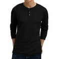 thumbnail image 1 of GIRUNS Men's Long Sleeve Waffle Henley Casual Henley T-shirts for Men, 1 of 5