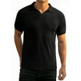thumbnail image 1 of GIRUNS Men's Muscle V Neck Polo Shirts Slim Fit Ribbed Knit Short Sleeve Shirts Golf Shirts Casual Stylish Tee, 1 of 6