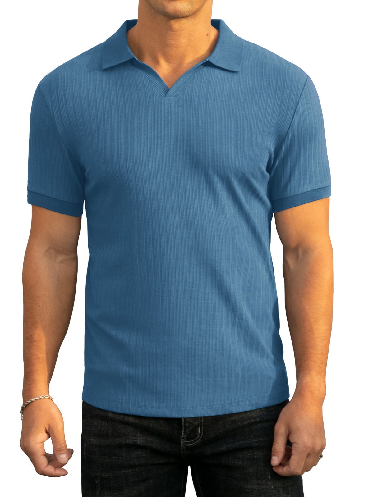 Men's Polo Shirt V-Neck Regular Fit Short Sleeve Casual main image 0