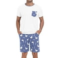 thumbnail image 1 of GIRUNS Men's Pajama Sets 2 piece Sets Crew Neck Shorts Sleeve and Shorts with Pocket Pjs Sleepwear Set Blue Duck M, 1 of 8