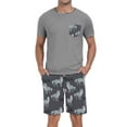 thumbnail image 1 of GIRUNS Men's Pajama Sets 2 piece Sets Crew Neck Shorts Sleeve and Shorts with Pocket Pjs Sleepwear Set Wolf S, 1 of 8