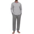 thumbnail image 1 of GIRUNS Men's Pajamas Set Long Sleeve Sleepwear Jogger Pants Soft Loungewear with Pockets Dark Gray L, 1 of 7