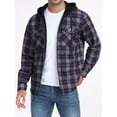 thumbnail image 1 of GIRUNS Men's Plaid Shirts Jacket Fleece Flannel Lined Long Sleeve Shirts Sherpa Button Down Coat With Hood Gray Red XL, 1 of 9