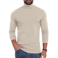 thumbnail image 1 of GIRUNS Men's Turtleneck Sweater Long Sleeve Basic Slim Fit Knitted Pullover Thermal Tops Apricot M, 1 of 8
