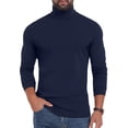 thumbnail image 1 of GIRUNS Men's Turtleneck Sweater Long Sleeve Basic Slim Fit Knitted Pullover Thermal Tops Navy Blue 2XL, 1 of 8