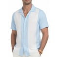 thumbnail image 1 of GIRUNS Men's Vintage Bowling Shirt Short Sleeve Button Up Summer Vacation Beach Shirt, 1 of 7