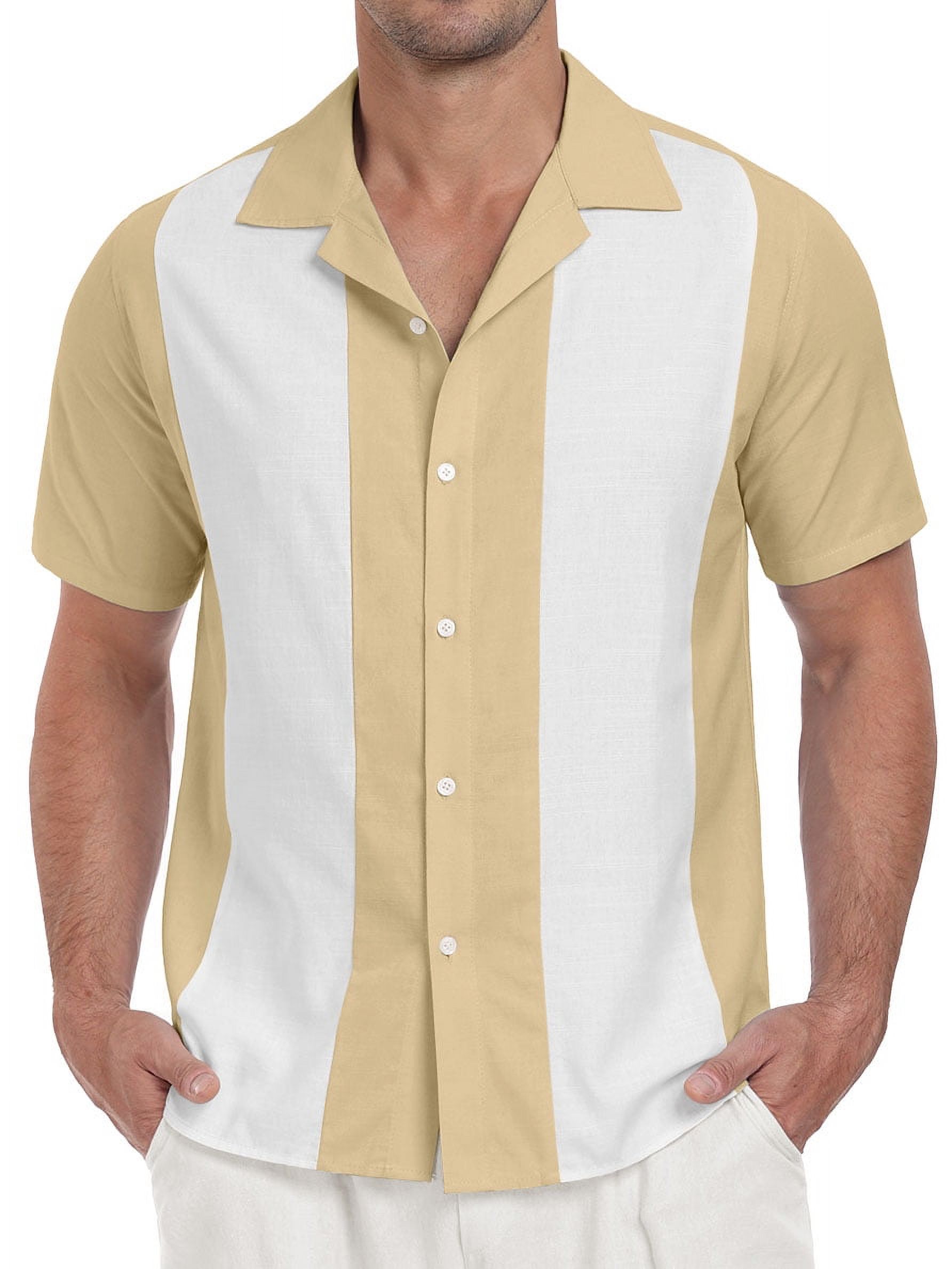 Men's Thai Silk Short Sleeve Button-Up Shirt – 20 Colors, S-3XL (Handmade)