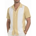 thumbnail image 1 of GIRUNS Men's Vintage Bowling Shirt Short Sleeve Button Up Summer Vacation Beach Shirt, 1 of 7