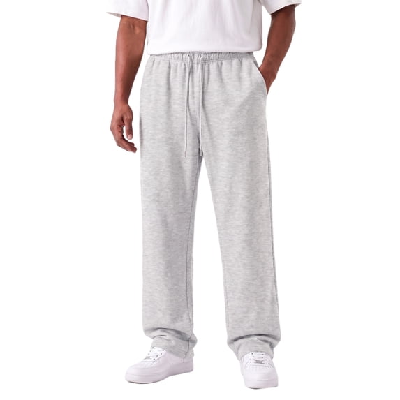 GIRUNS Mens Baggy Sweatpants Wide Leg Lounge Pants Soft Stretch Sweat Pants with Pockets Gray L