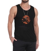 GIRUNS Mens Tank Tops Summer Beach Sleeveless Vacation Shirts Muscle Gym Vest Graphic Tank Top Black Sun Palm L