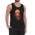 thumbnail image 1 of GIRUNS Mens Tank Tops Summer Beach Sleeveless Vacation Shirts Muscle Gym Vest Graphic Tank Top Black Sun Sea 3XL, 1 of 7