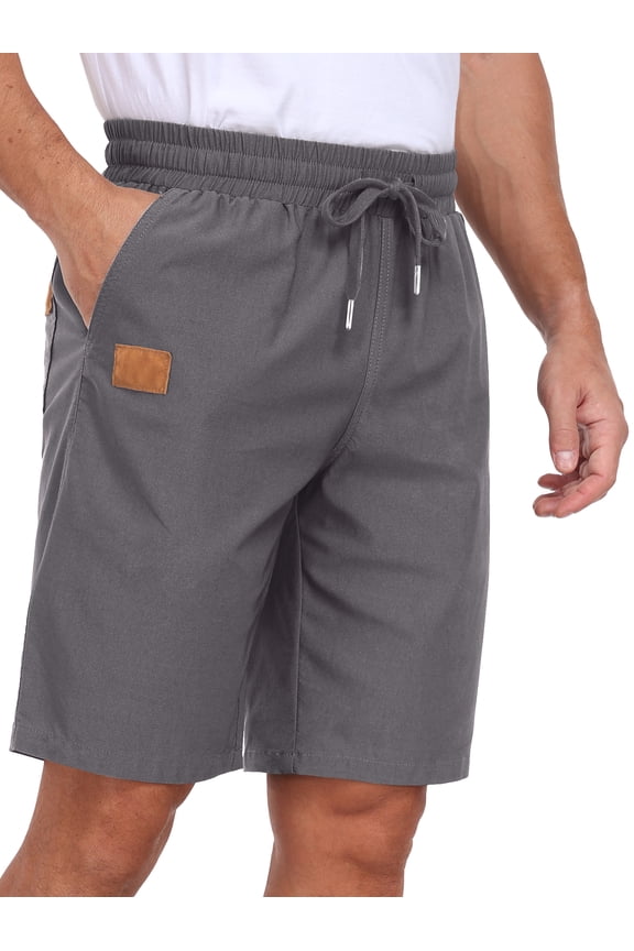 Men's Shorts Summer Beach Casual Elastic Waist Drawstring Shorts Blue Gray XL