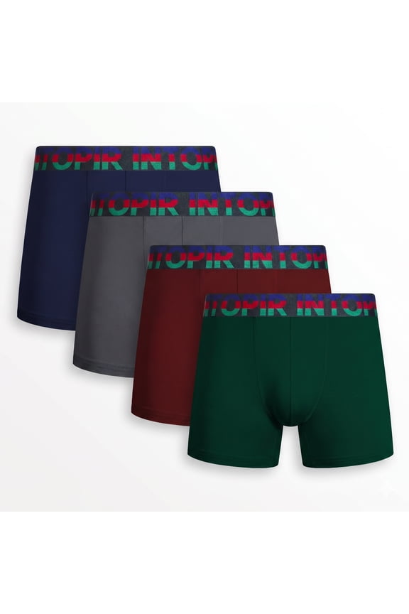 Mens Underwear 4 Pack Briefs Boxers Classic Solid Breathable Soft Mens Boxer L