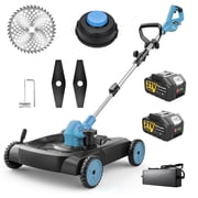 3-in-1 Cordless Lawn Mower, 3000W Brushless String Trimmer & Wheeled Edger Combo Kit, 3 Blades & String Weeds Shrubs, Electric Wacker Garden Tools