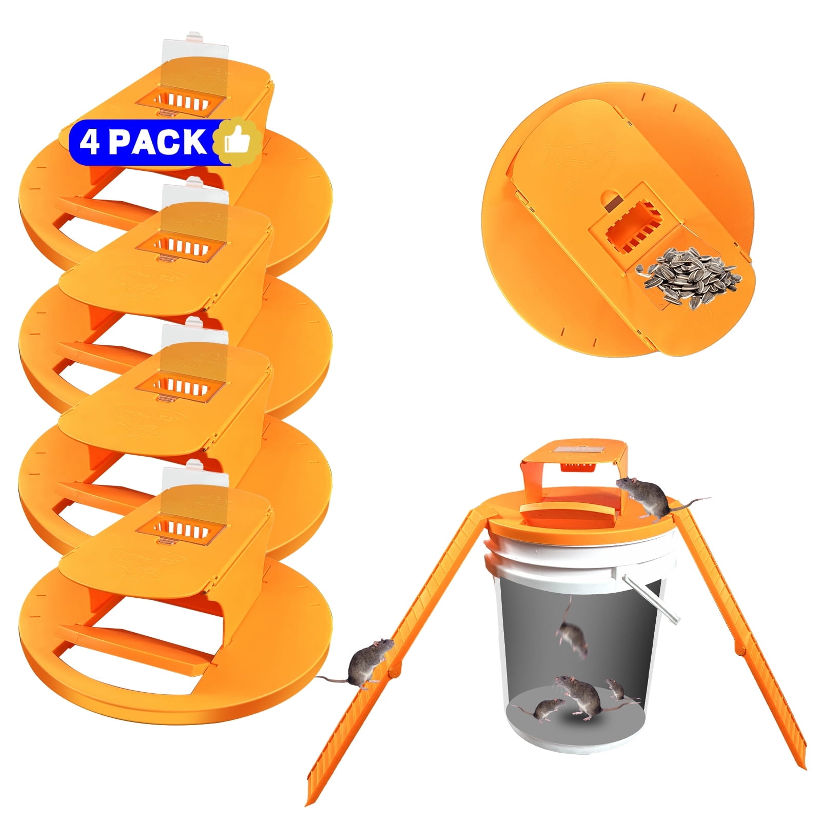 GISUNG Catchers for Home, 4 Pack Catchers Bucket Lid with Upgraded ...