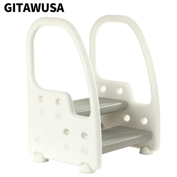 GITAWUSA Height Adjustable Two Step Standing Stool with Handles Non-Slip Safety for Toddlers Children Kids Potty Training Kitchen Tower
