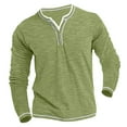 GITpoo Mens Long Sleeve Henley Shirts Men's Solid Color VNeck Button