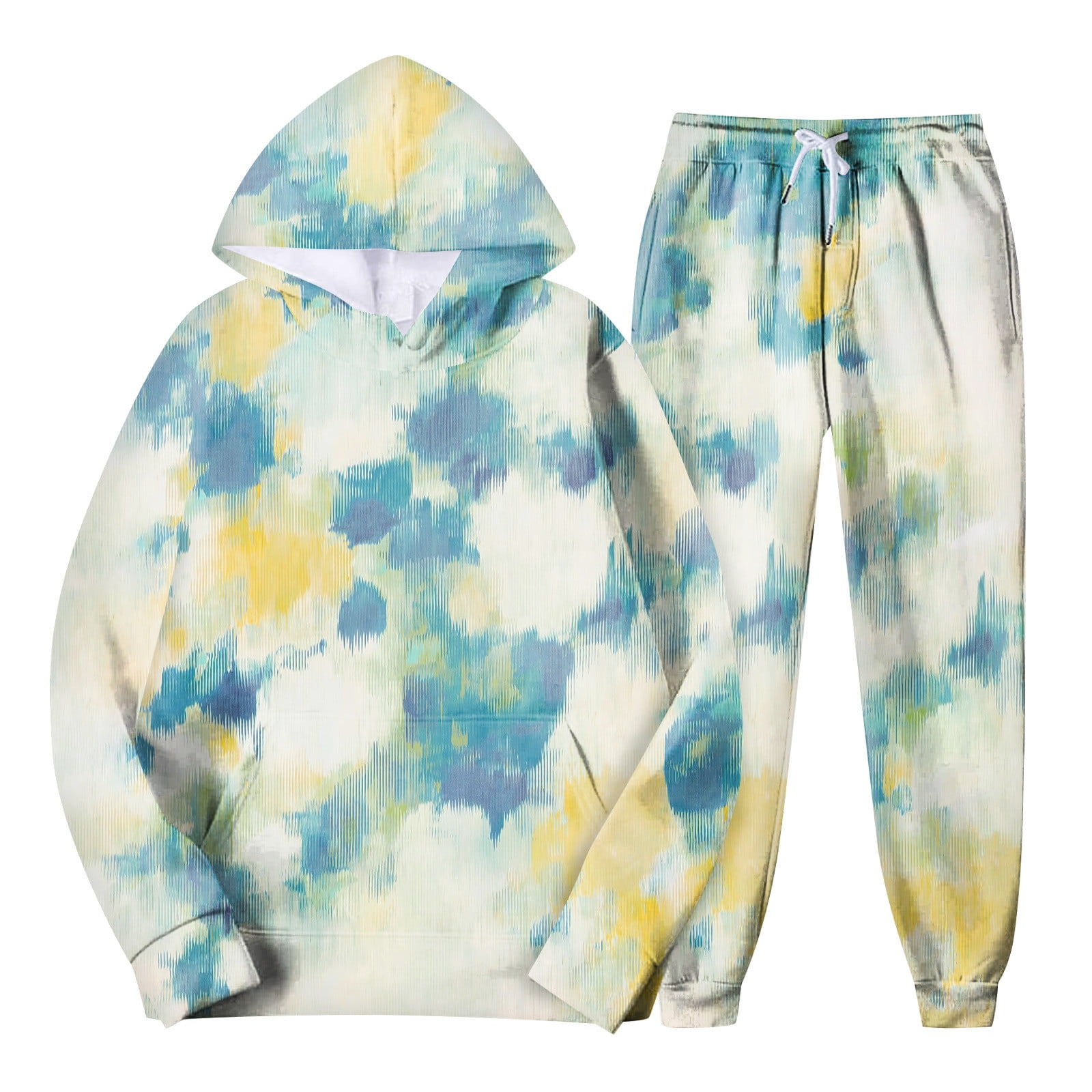 GITpoo Mens Sets 2 Piece Outfits Mens Hooded Sports Tracksuit Unisex