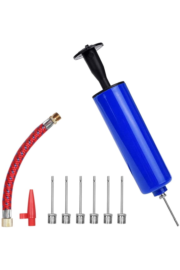 Air Pump, Mini Hand Air Pump Ball Inflator Kit with Needle, Nozzle, Extension Hose for Basketball Football Soccer Sport Ball Bike Portable
