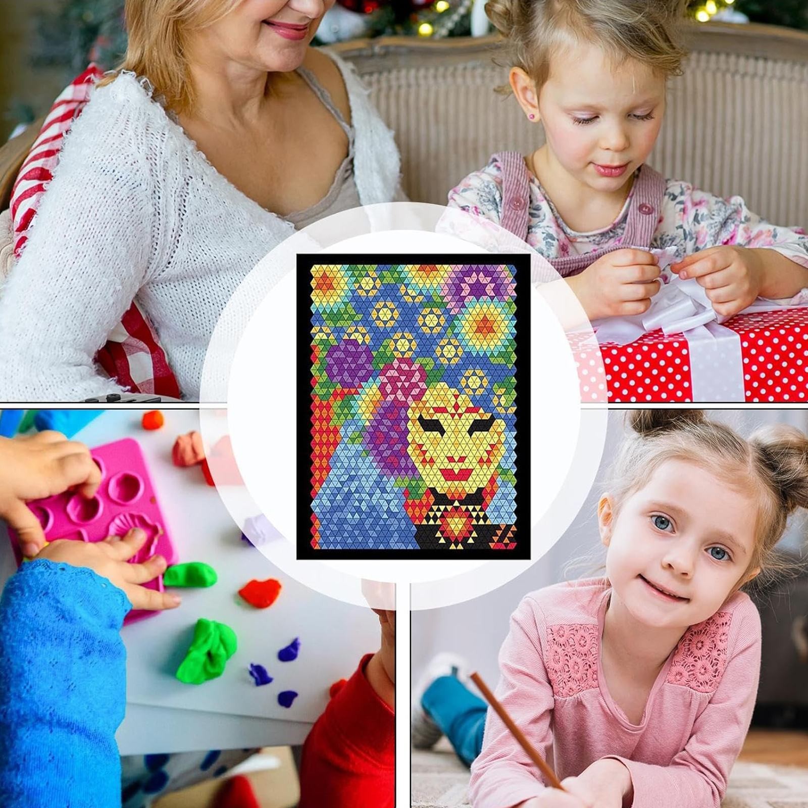 GIUHUIZ 100 Color By Number Squares + + Hexagons + Circles (BLACK