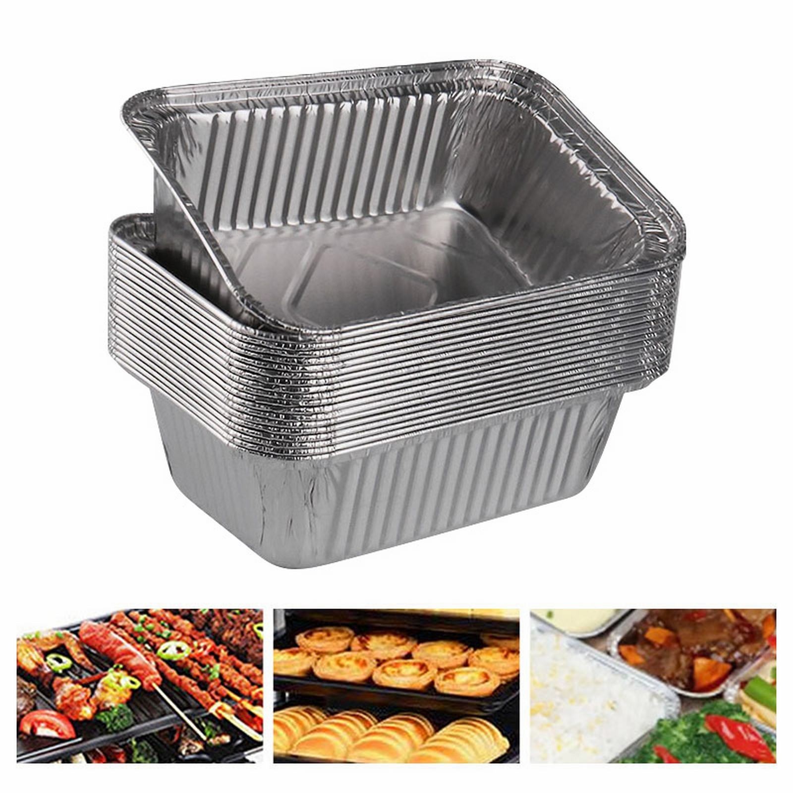 GIUHUIZ Disposable Tinfoil Box Barbecue Aluminum Foil Lunch Box