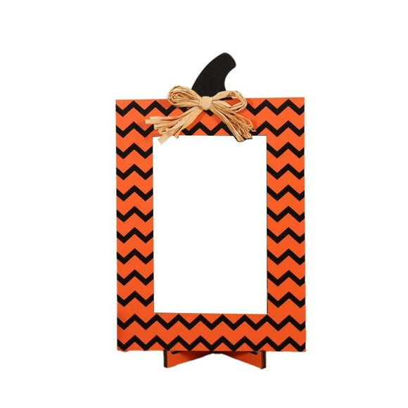 GIUHUIZ Pumpkin Shaped Picture Frame Halloween Photo Frame Ornament Pumpkin Shape Wooden Photo Frames For Halloween Or Fall Décor Photo Tabletop & Wall Display Hanging Display
