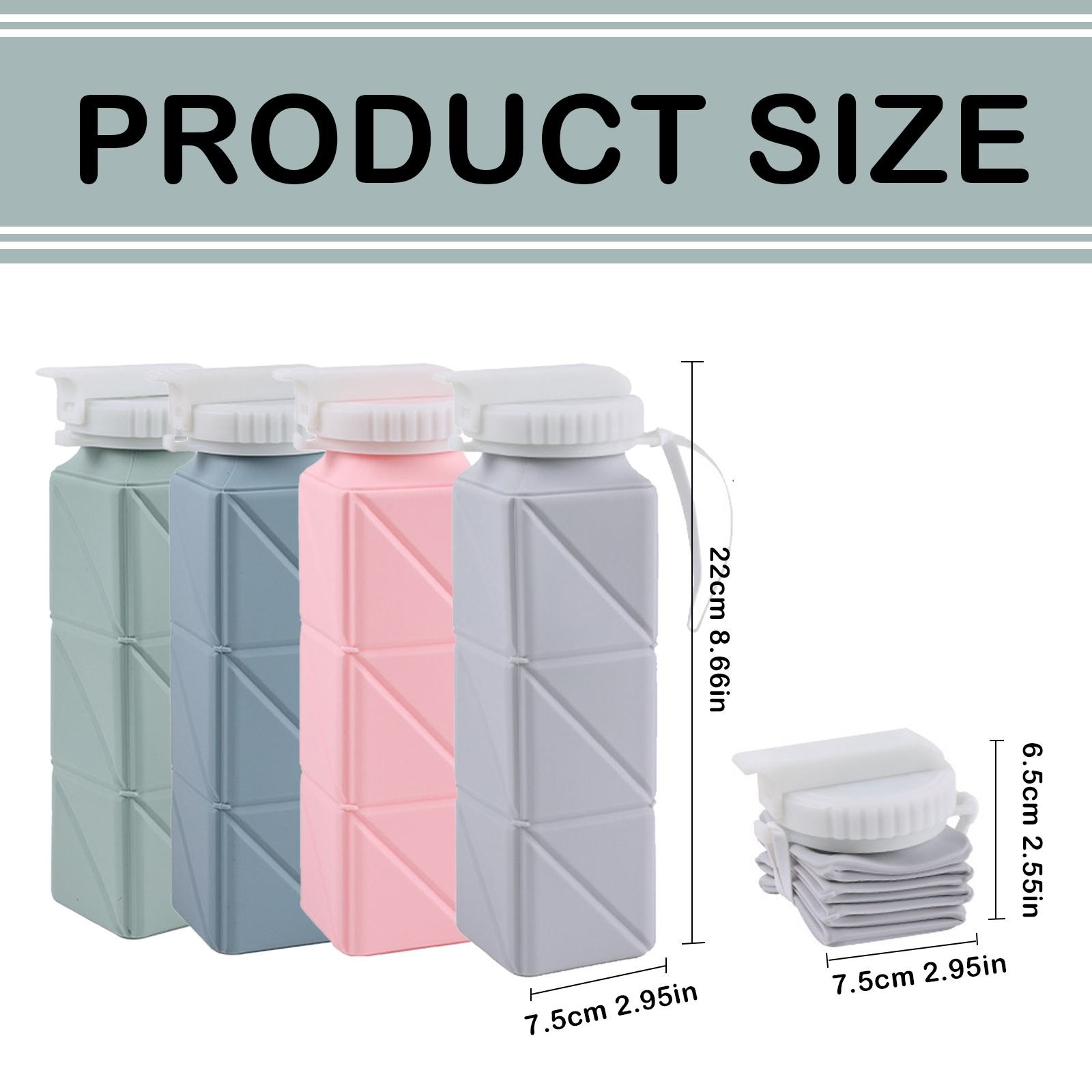 GIUHUIZ Water Cup Square Telescopic Water Cup Outdoor Portable Sports