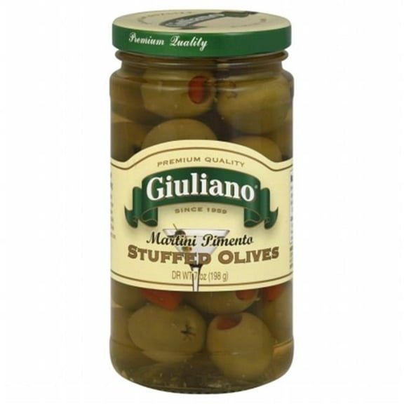 GIULIANO OLIVE STFD PIMENTO MARTINI-7 OZ -Pack of 6
