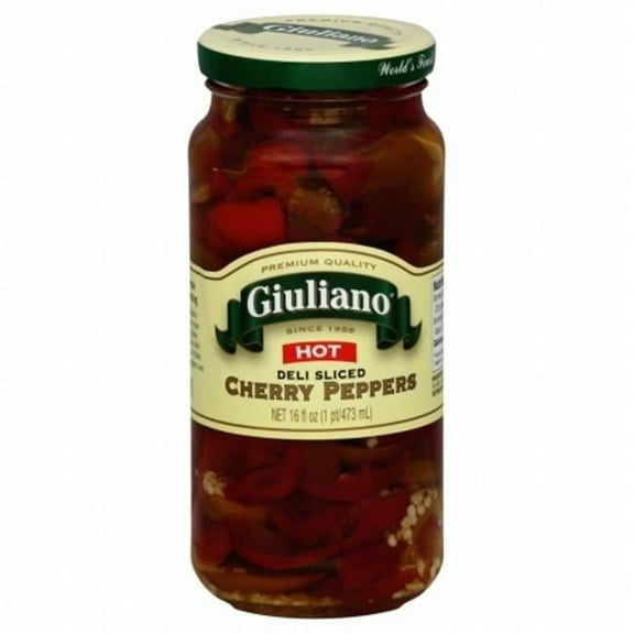 GIULIANO PEPPER CHRY HOT SLCD-16 OZ -Pack of 6