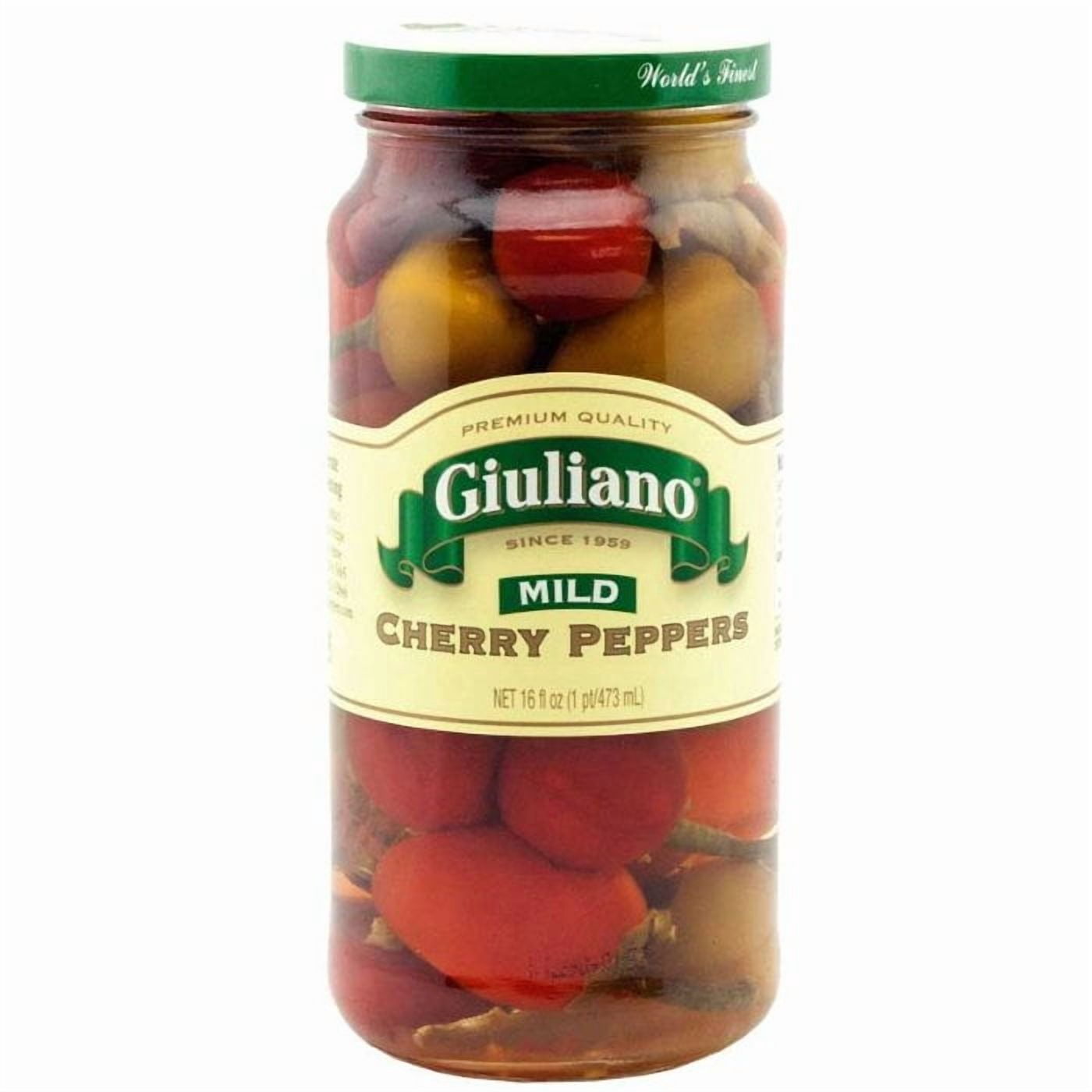 GIULIANO, PEPPER CHRY SWT MILD, 16 OZ, (Pack of 6)