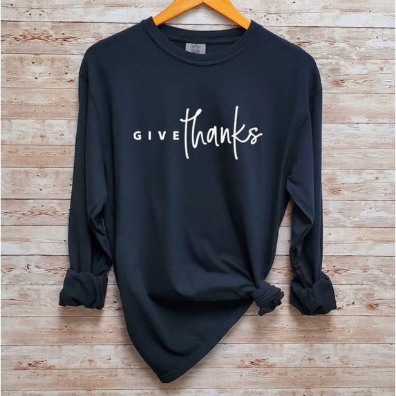 GIVE THANKS Graphic Garment dyed T-Shirt