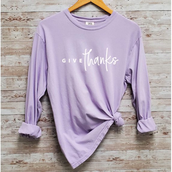 GIVE THANKS Graphic Garment dyed T-Shirt
